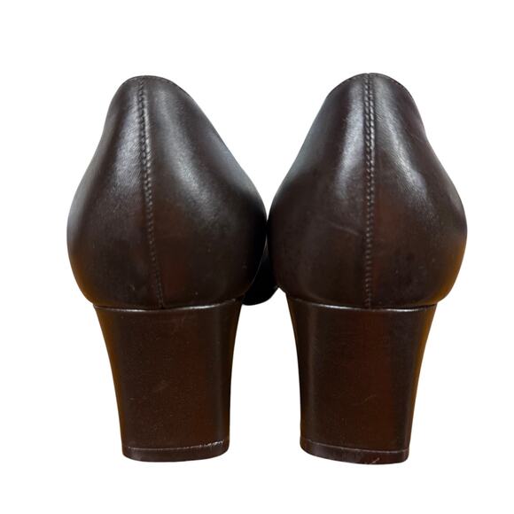 Naturalizer Edie Womens Dark Brown Leather Chunky Heels Pumps Classic Shoes 8.5 - Picture 11 of 16